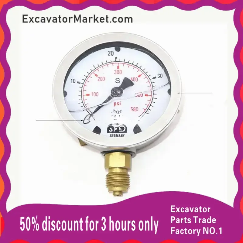 Excavator pressure gauge Construction machinery gauge  hydraulic pressure gauge box set Excavator Parts