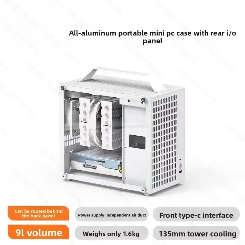 for U35 Mini ITX Case Portable Aluminum Chassis Support SFX PSU Side Ventilation Compact Desktop PC Box Non C24 Model