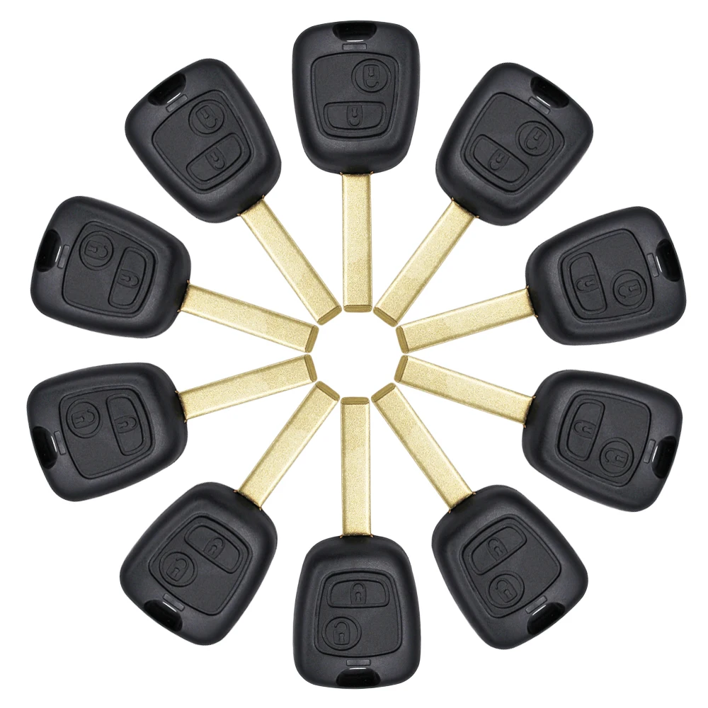 Reparatiekit Voor Autosleutel – Behuizing Met 2 Knoppen, HU83 Blanke Sleutel En Batterij, Compatibel Met Peugeot 207/307/308/5008 En Citroën C4/C8/Jumpy (aftermarket)