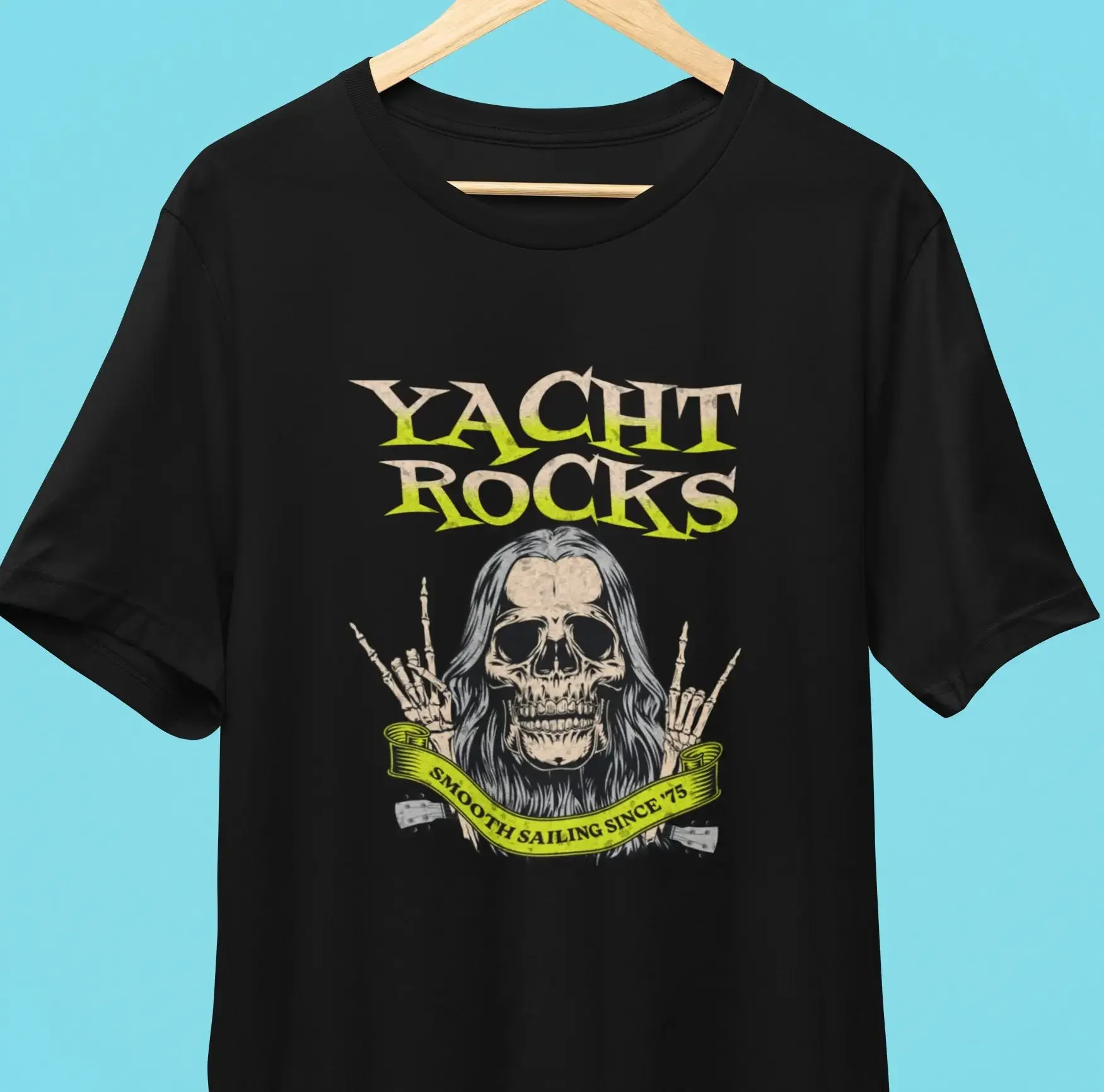 Yacht Rocks T Shirt Skeleton Rocker tote Rock Boating Cruise Apparel Retro Vintage 70 s 80