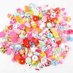 Resina Flatback Cabochon Embellishments para Scrapbooking, Cartoon Anime, Coelho, Gato, Urso, Pássaro, Flores, Unicórnio, 5pcs