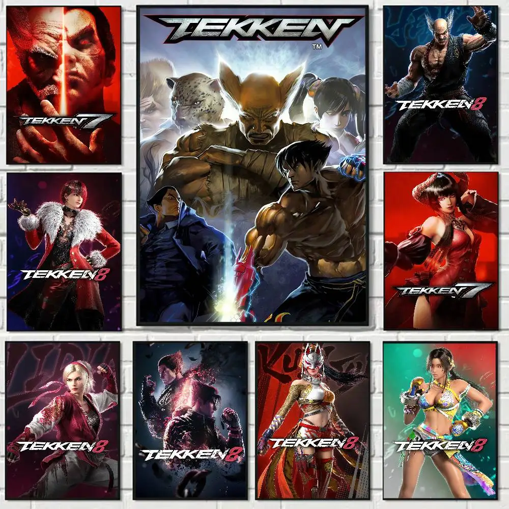Game Tekken Vintage Anime Poster Wall Art For Study Living Room Decor Unique Home Decoration Pictur