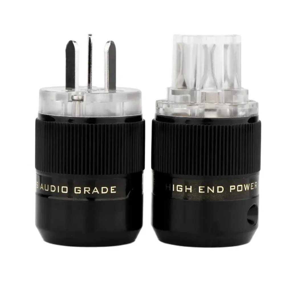 Preffair HIFI Rhodium Plated AU NZ CN POWER Connector Hi-End AU Mains Power Plug Male IEC Copper Connector Cable Cord 3 Pin