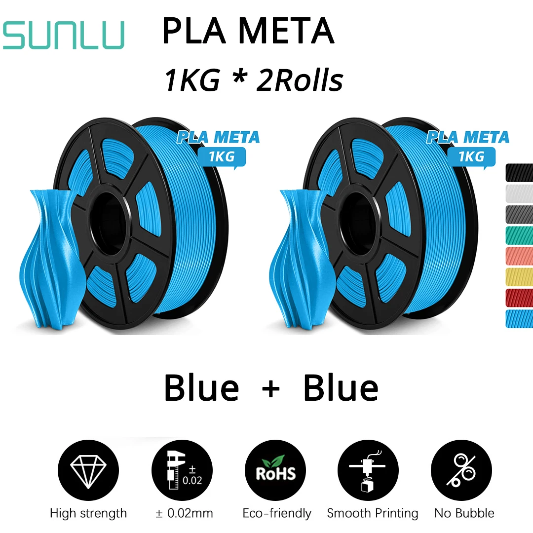 

SUNLU PLA META 1.75mm Filament Tough and High Liquidity Better for Fast printing 3D Printer ECO 3D Printing Material 1KG/2KG