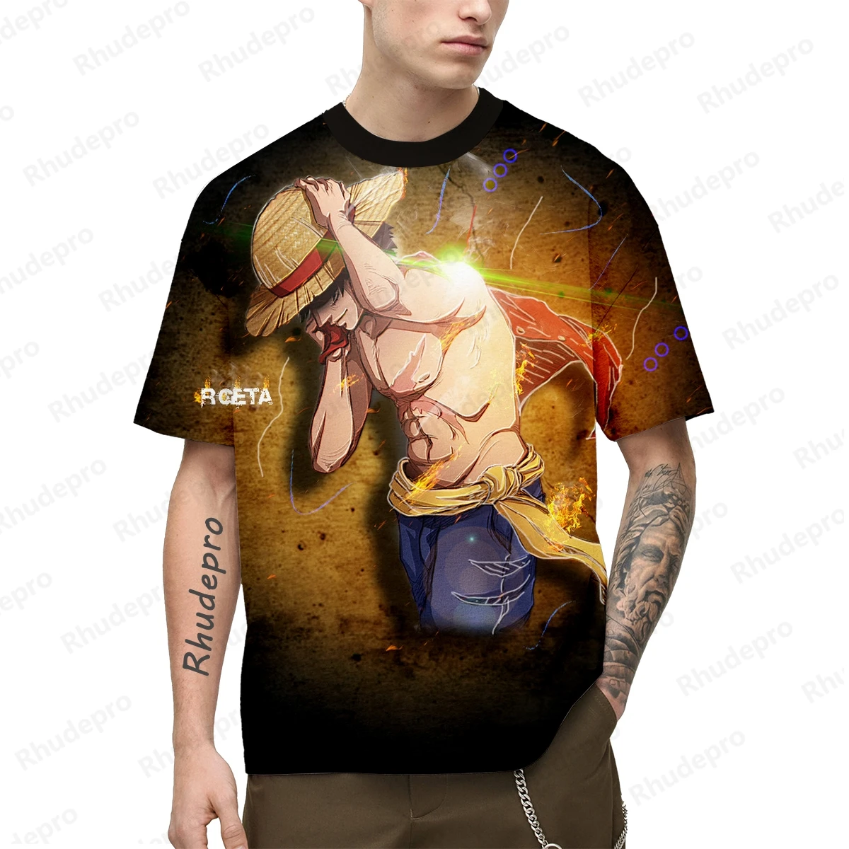 قطعة واحدة 2025 جديد اليابان أنيمي Portgas D Ace ثلاثية الأبعاد الطباعة تأثيري تي شيرت المرأة والأطفال الشارع تي شيرت بلايز كبيرة باردة