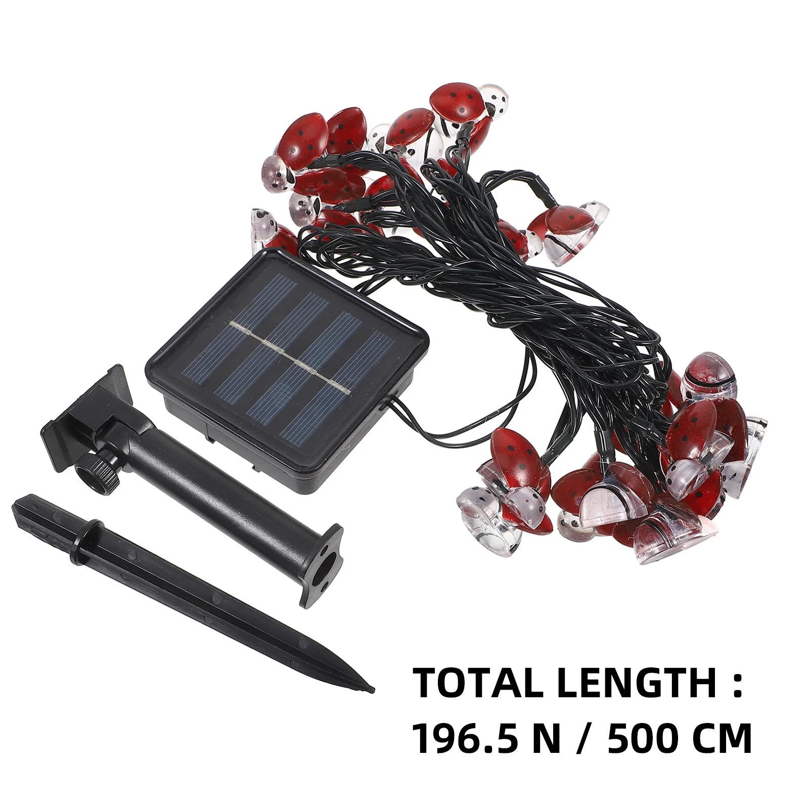 Lieveheersbeestje lichtslingers 5 meter waterdichte kerstverlichting op zonne-energie voor buitentuinfeest vakantiedecoratie led-lamp