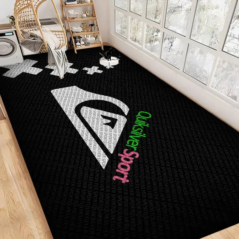 Q-QuiksilverS Logo Floor Mat Floor Mat Rectangle Anti-slip Home Soft Badmat Front Door Indoor Outdoor Mat Welcome Doormat
