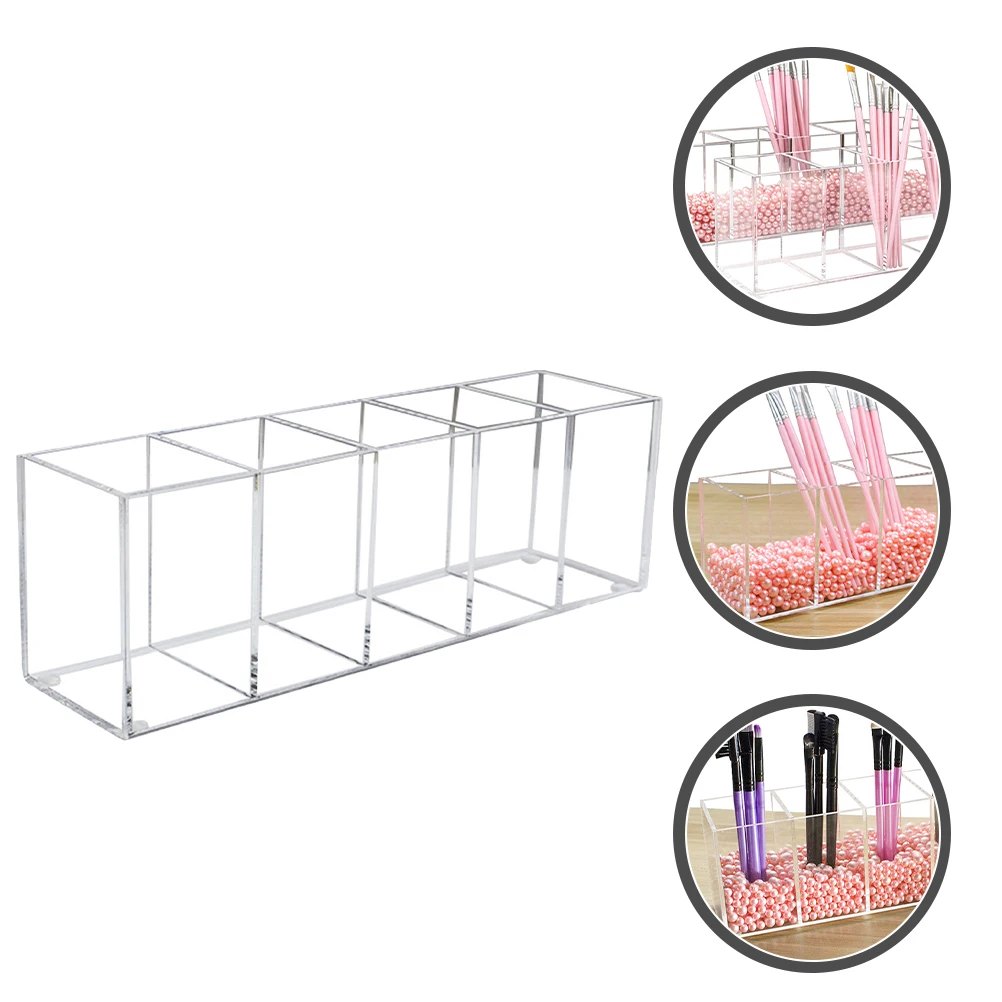 

Stylish Acrylic Makeup Box Storage Organizer Multi Grid Desktop Container Brush Pen Holder Office Desk Jewelry Home