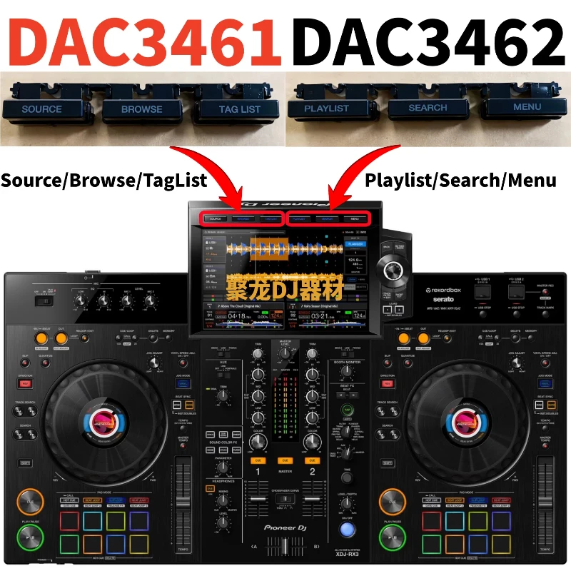 External Components Above The Plastic Buttons on The Display of Pioneer CDJ3000 XDJRX3, DAC3462 DAC3461