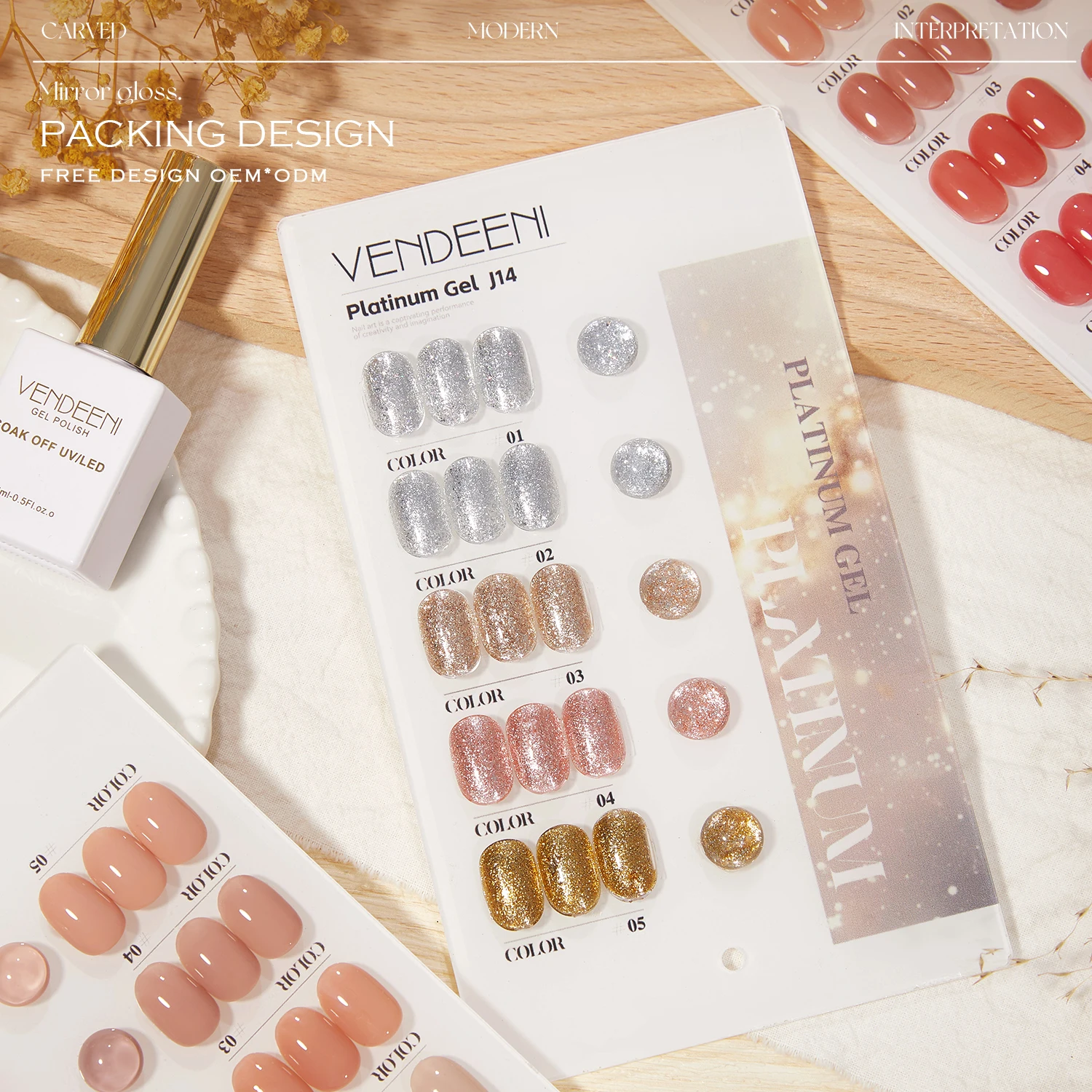 vendeeni 2025 usine nouvelle mode offre spéciale Kit d'art des ongles peau nue Gel UV Salon de manucure en gros 5 couleurs Kit de vernis à ongles Gel Uv