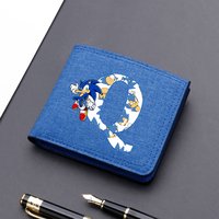 Sonics Men Fashion Wallets Cute Purse Cartoon Anime Graphic Print Letters A-Z Wallet Portable Multi-layered Purses Party Gifts
