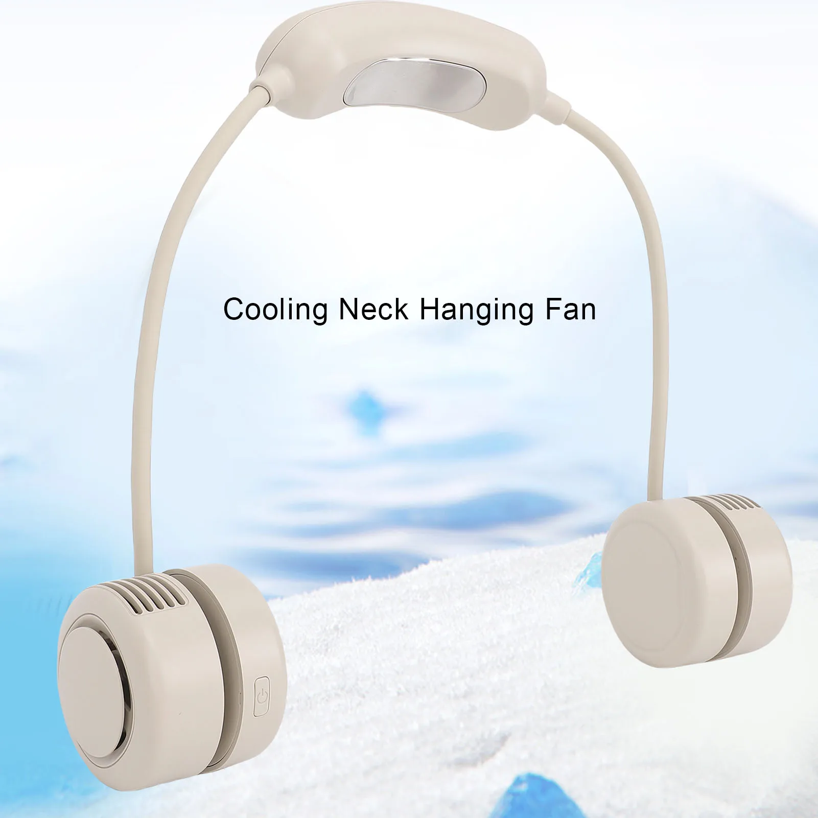 مروحة معلقة للرقبة، 3 تروس، تصميم مريح قابل للتعديل، مروحة رقبة هادئة قابلة للطي يمكن ارتداؤها لمروحة الرقبة المحمولة لركوب الدراجات على الشاطئ