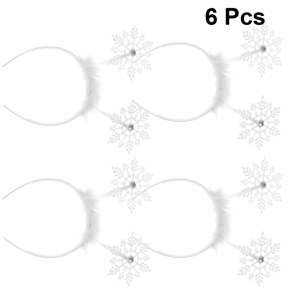 

6Pcs Snowflake Hair Bands White Christmas Decorative Headbands Snowflake Headdress Party Supplies Cute Hair Hoops Christmas