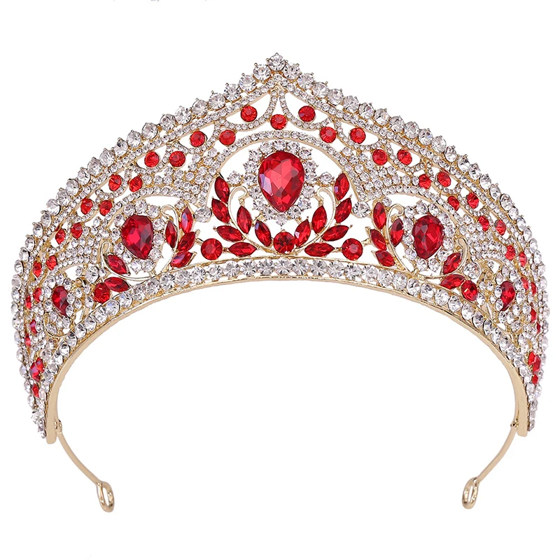 Green Crystal Wedding Dress Tiara Crown Luxury Elegant Rhinestone Tiara Wedding Headdress Hair Accessories Jewelry image 6