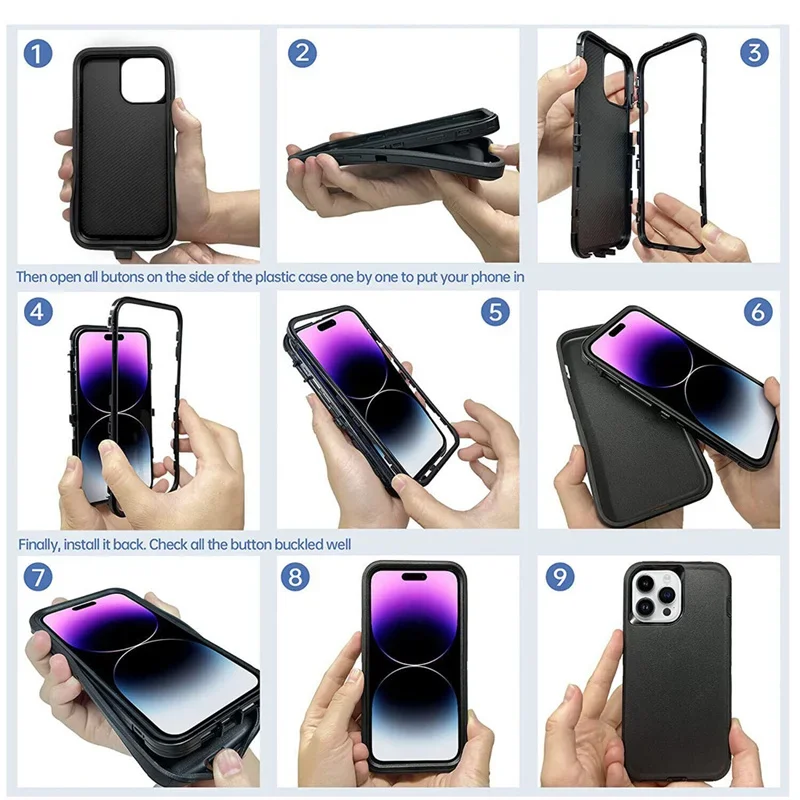 Armor Rugged Case for IPhone 16 15 14 13 12 11 Pro Max Plus SE2 7 8 6 6s Plus X XS MAX XR Waist Pack Belt Clip Ott Armor Box