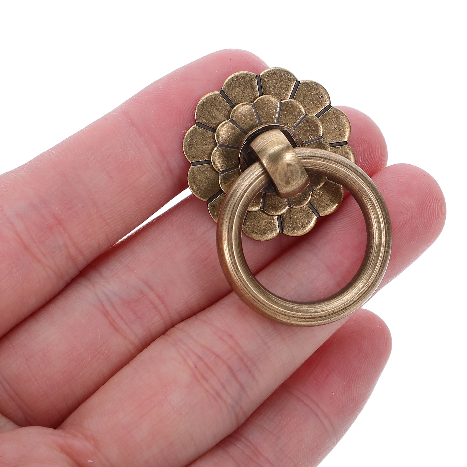 

6 Pcs Brass Cabinet Handles Bathroom Knobs for Cabinets Pulls Single Hole Drawer Coffee