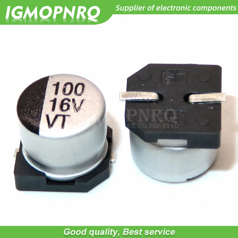 10pcs 16v100uf 6.3*5.4mm SMD aluminum electrolytic capacitor 100uf 16v 16v100uf-SMD