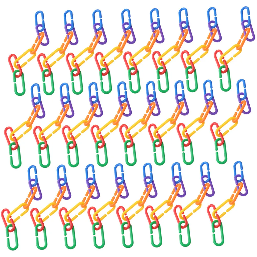 

500 шт. разноцветных пластиковых звеньев цепи для птичьих клеток: игрушки, украшения, аксессуары для жевания и развлечения