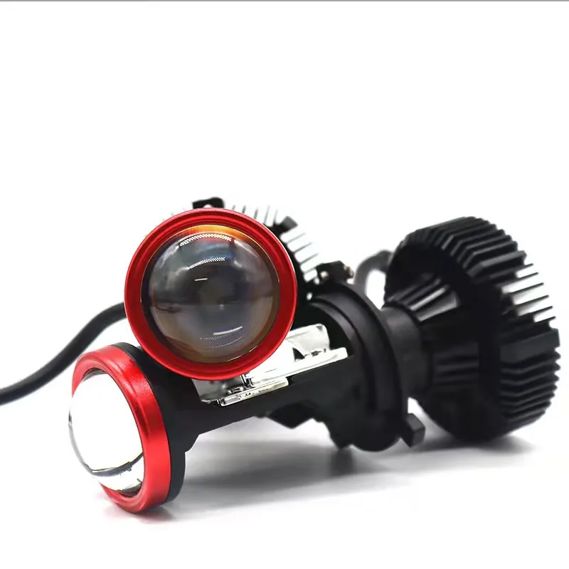 Triple Color Lamp H4 LED Mini Projector Lens 3000K +4300K +6000K In One Body Automobles Bulb 25000LM Canbus Car Motor Headlight