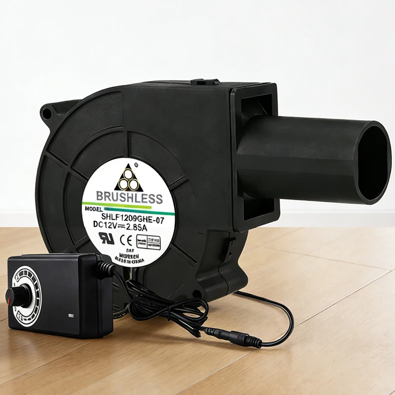 

Adjustable Speed Large Air Volume Blower with Power Controller 110V -220V Turbo Blower Fan DC 12V For Waste Oil Stove Firewood