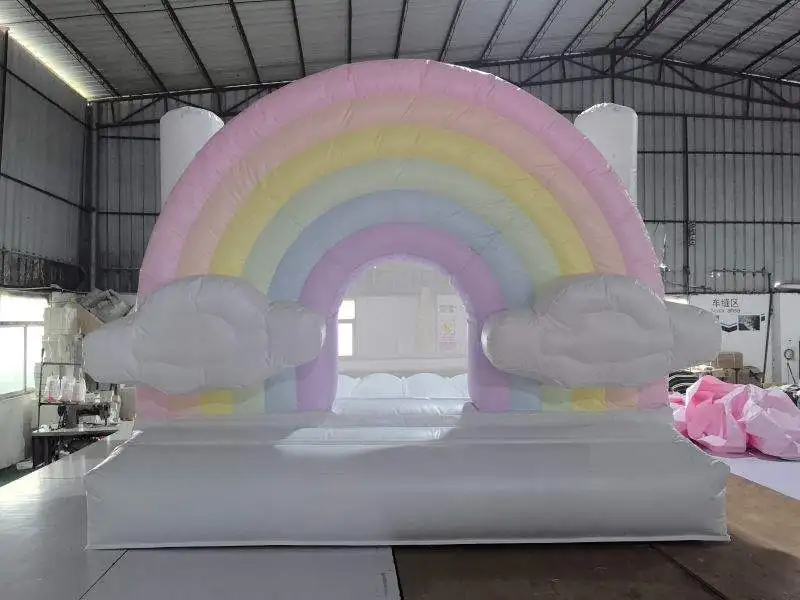 

Надувной батут-домик «Пастель» для улицы, коммерческий, радужный, для детей, для свадеб, розовый, надувная игровая площадка для мероприятий