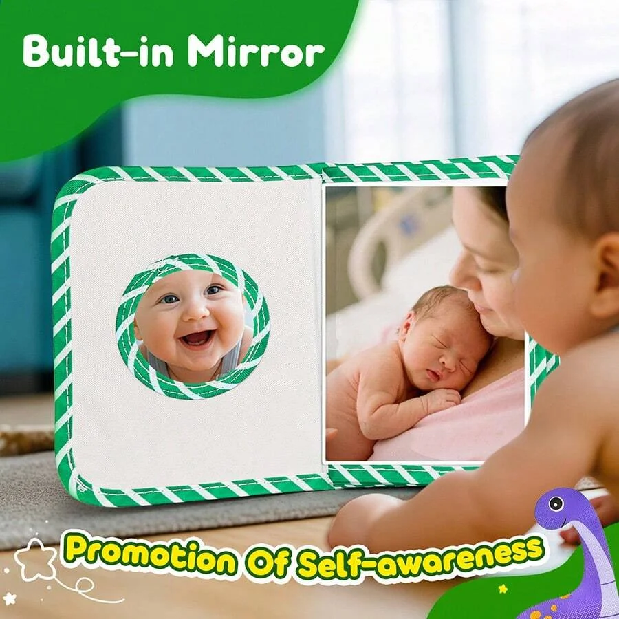 Baby Photo Album Soft Baby Book First Year Baby Photo Book Safe Mirror Family Memory Book For Newborns Toddler Birthday Toy Gift view 5