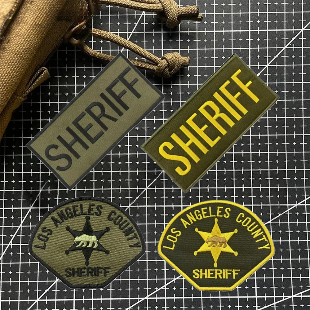 

US SHERIFF Tactical Embroidered Patches Military Security Identification Morale Badge Hook&Loop Emblem Backpack Stickers