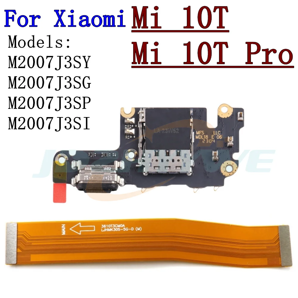 SIM Card Reader Board Dock Connector USB Charging Port Board For Xiaomi Mi 10T Pro 10TPro 5G Main Motherboard Flex Cable Parts