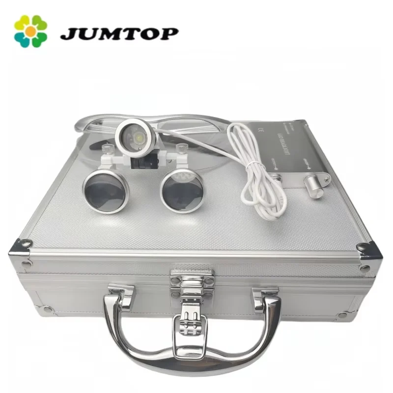 JUMTOP Dental Loupes Magnifier 3.5X Lab Medical Magnification Binocular 3W Headlight Headlamp 320mm-420mm Working Distance