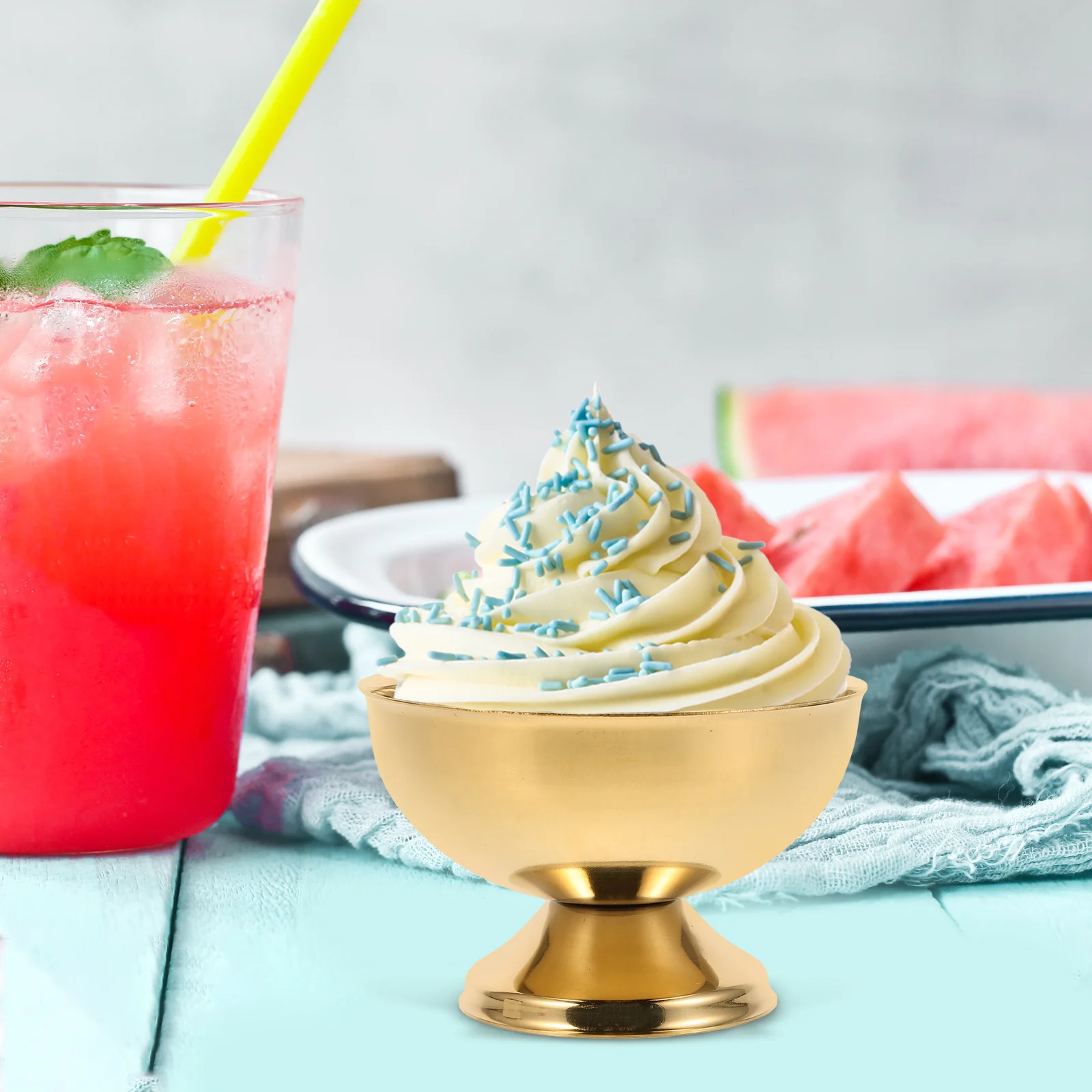 

130Ml Heavy Duty Stainless Steel Ice Cream Bowl Reusable for Desserts Sundaes Yogurt Pudding Fruit Salad Serving Footed Cup