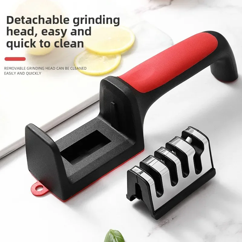 Kitchen small tool multifunctional three-stage sharpening stone fast ceramic sharpening stone tool sharpening artifact