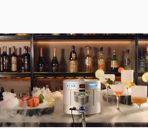 

Portable Cocktail Cup Chiller Multifunctional Produces Co2 Dry Ice Blocks Maker Make Food Grade Atmosphere Smoke