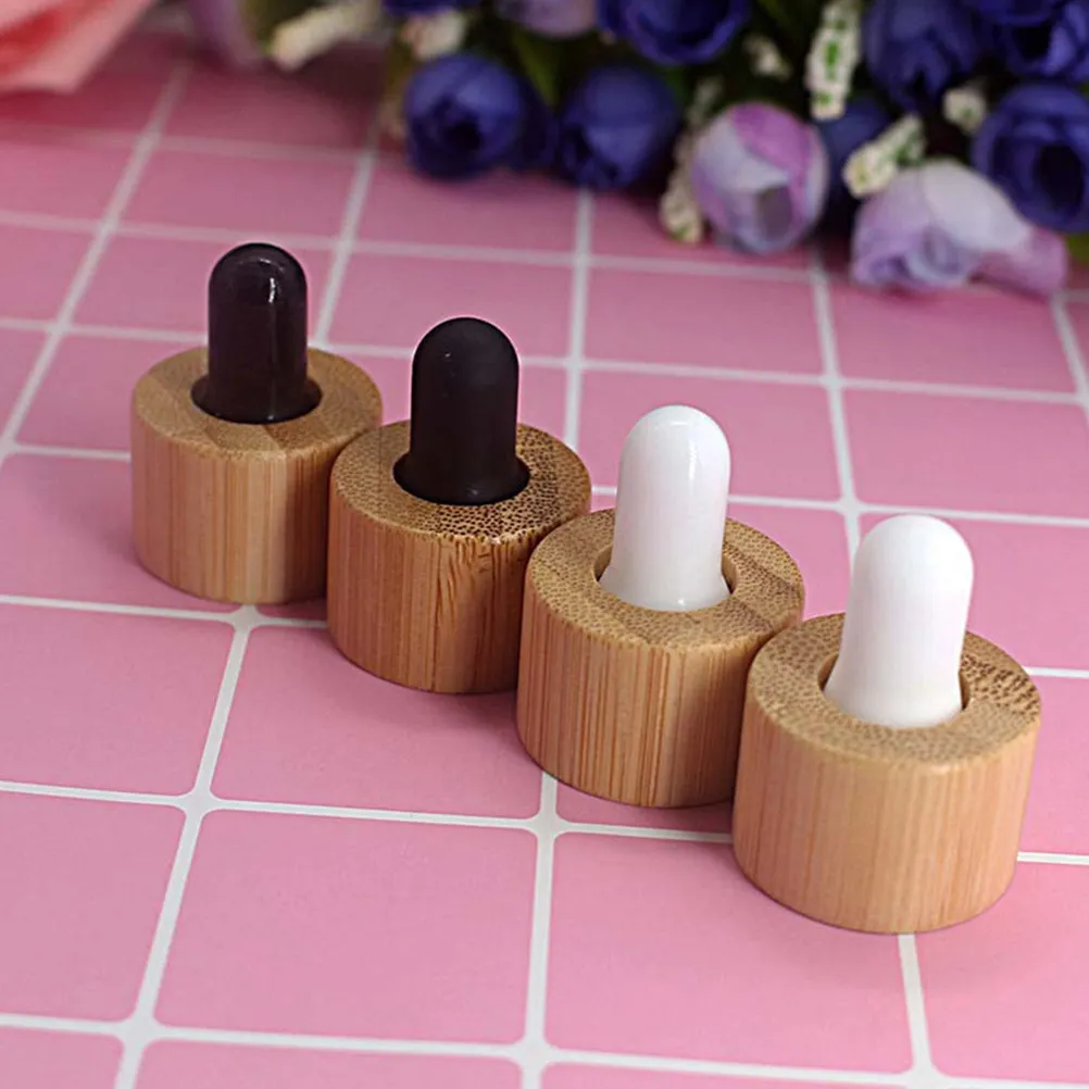 6個入り-エッセンシャルオイルボトル用-ドロッパーキャップ。安定性があり、繰り返し使用可能。密閉性が高く、オイルボトルへの取り付けが簡単。液漏れを防ぐドロッパーカバー。