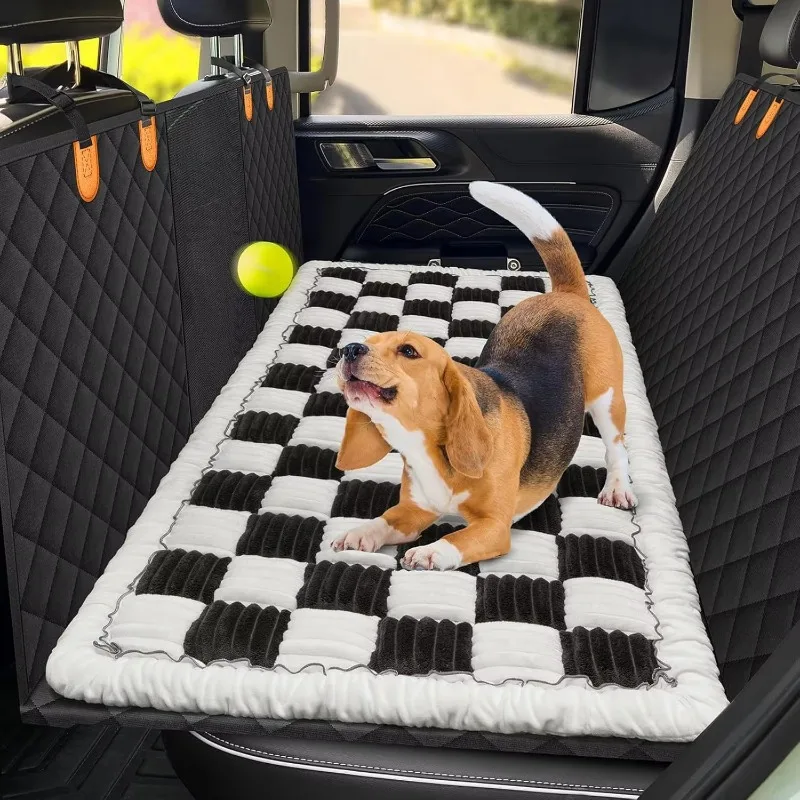 

Car rear seat sofa cushion thickened non-slip pet pad with bun plush solid pattern, suitable for dogs