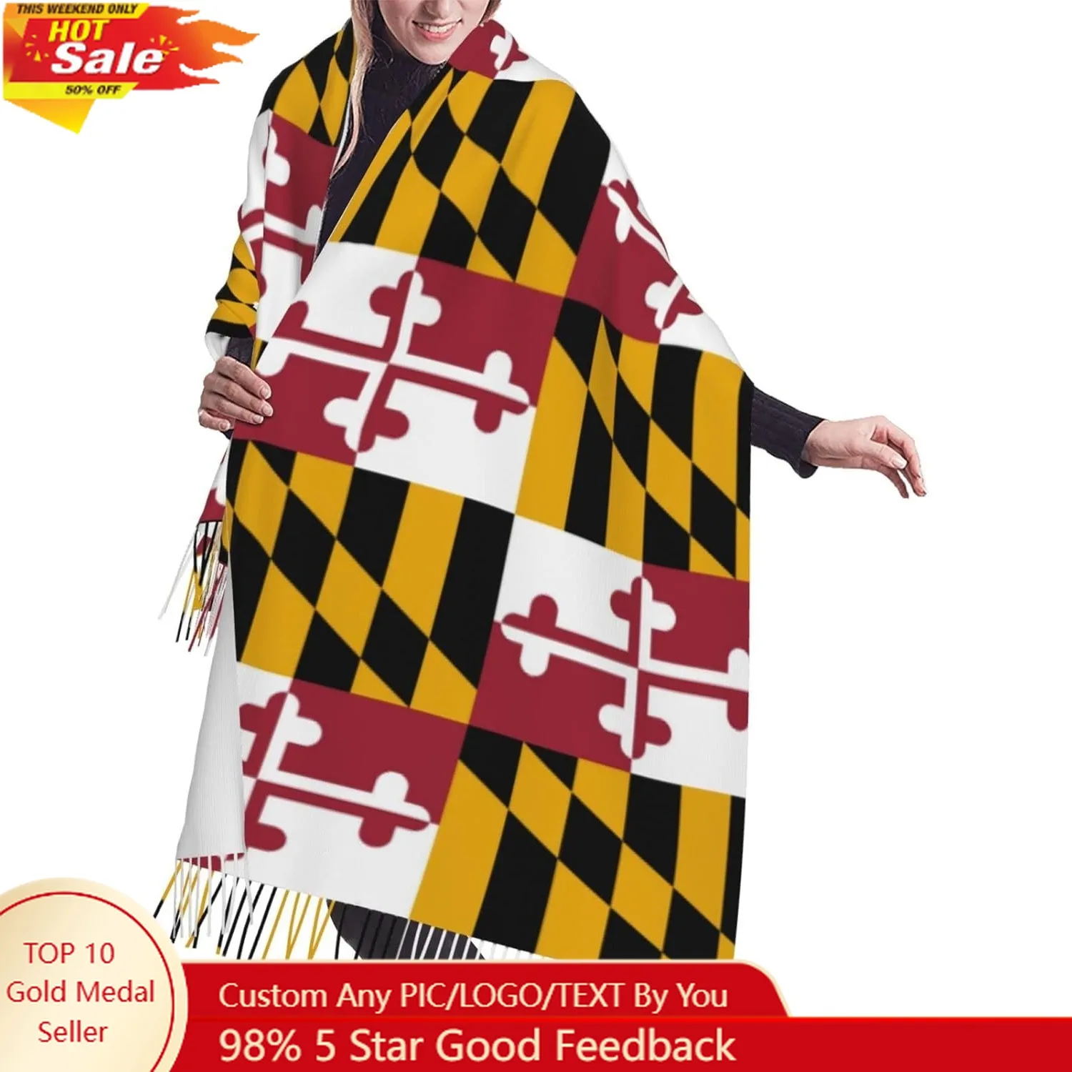 

Scarfs for Women Warm Shawl with Tassels Long Wraps Blanket Scarves For Winter Fall