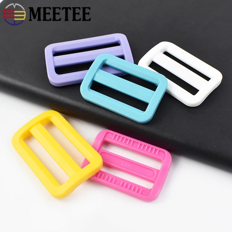 20Pcs 25/32/38mm Plastic Ring Buckles for Backpack Tri-Glide Slider Adjuster Belt Buckle Dog Collar Hooks DIY Sewing Accessories