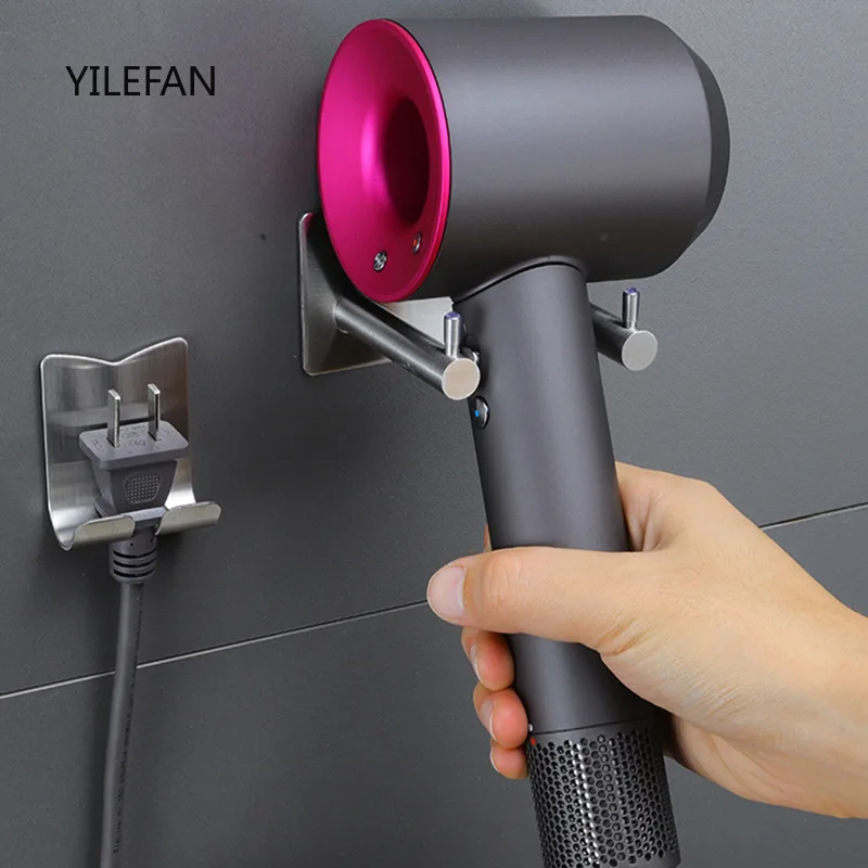 Hair Dryer Stand for Dyson Supersonic Hair Dryer SUS304 Wall Mount Punch- Free Hair Dryer Holder