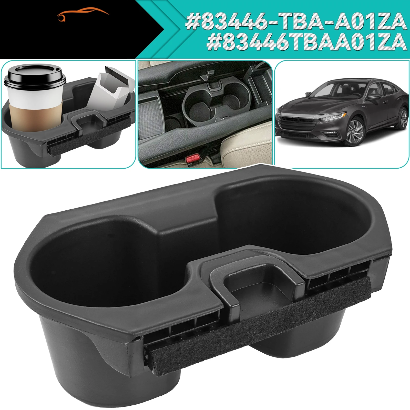 

83446TBAA01ZA Вставка-держатель для стаканов в центральную консоль автомобиля для Honda Civic 2016-2021/Insight 2019-22, держатель для напитков 83446-TBA-A01ZA