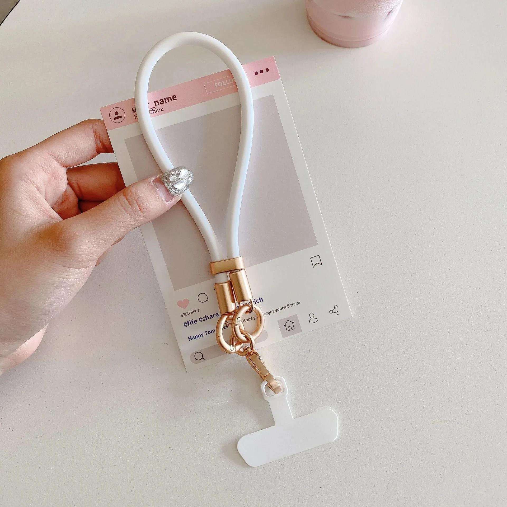 Liquid Silicone Wrist Strap for Mobile Phones, Gift Idea