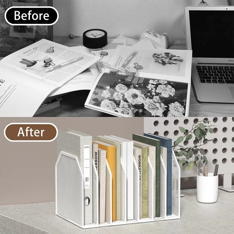 Super Sale Segment File Folder Storage Rack for Desk Vertical Office File Rack B