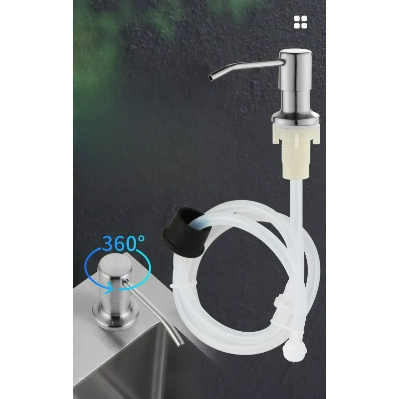 موزع زجاجة بالوعة المطبخ مضخة توزيع الصابون السائل الفولاذ المقاوم للصدأ 500 مللي زجاجة الصابون السائل بالوعة جبل صابون ضغط اليد #5