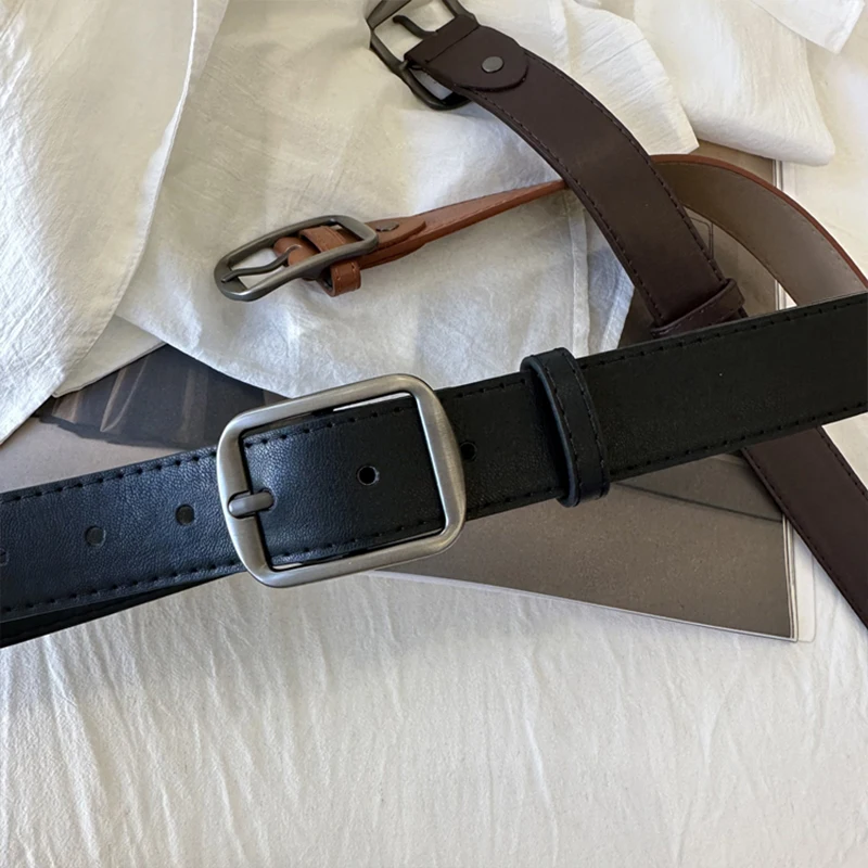 PU-Ledergürtel für Damen, schwarz, braun, Hosengürtel für Jeans, lässige Modegürtel, Vintage-Gürtel, weiblicher Bund, AB005 – Detail 4