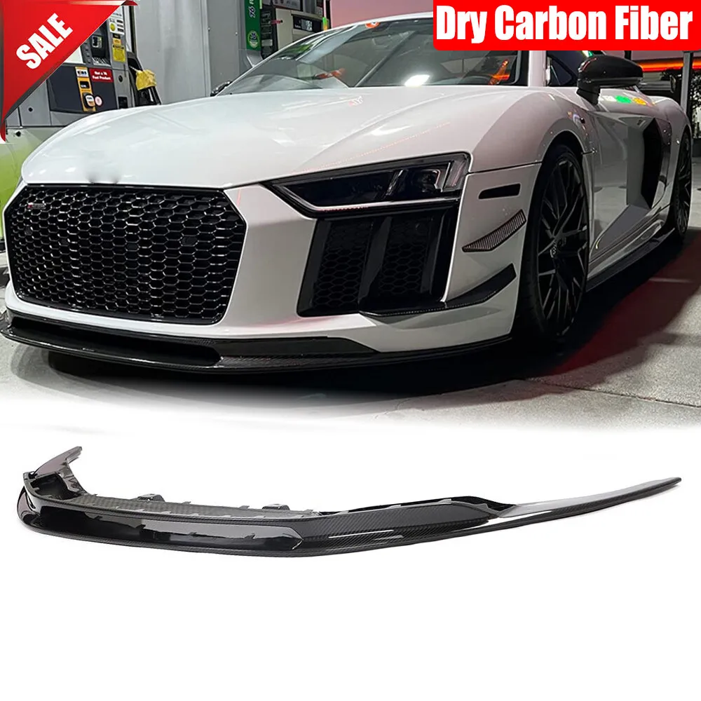 

For Audi R8 V10 Gen 2 2016-2019 Dry Carbon Fiber Front Bumper Lip Spoiler Body Kits Car Accessories
