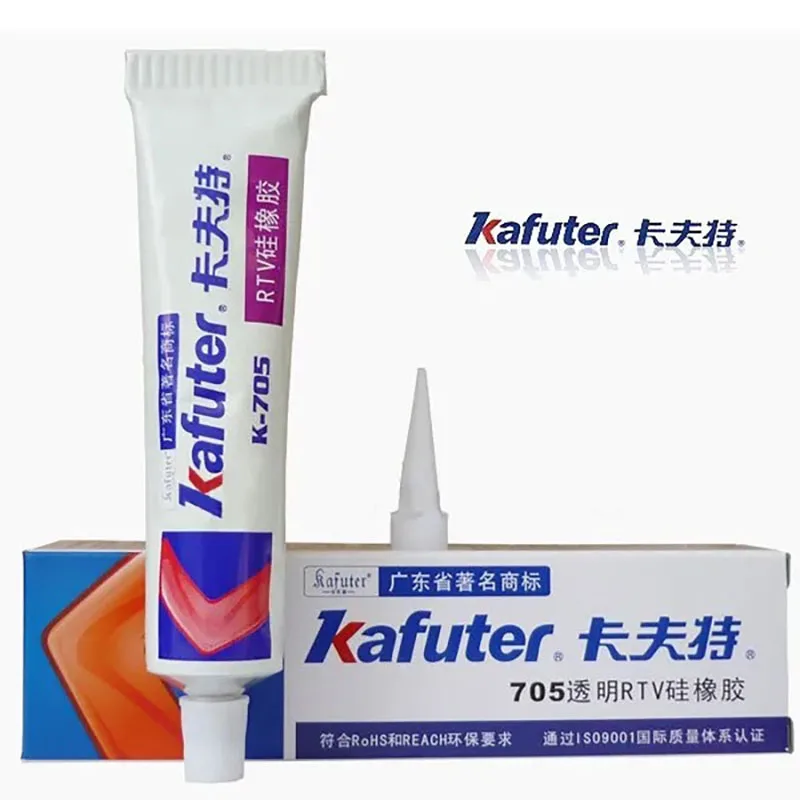 Kafuter Silicone Industrial Adhesive 45g K-704 705 704B RTV Silicone Rubber Black White Transparent Glue Diy Seal Panel Glue