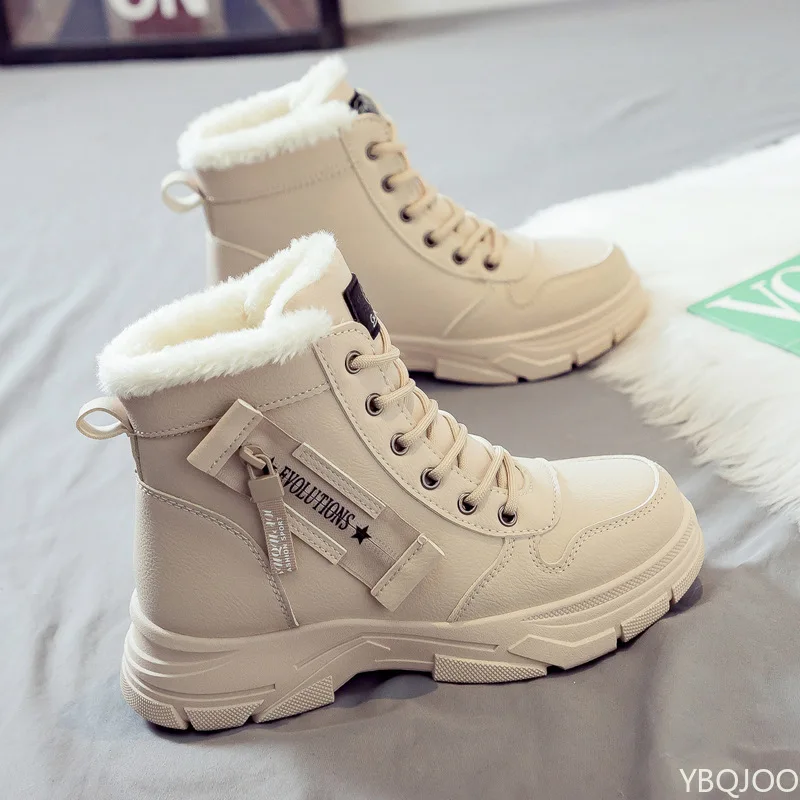 Botas de nieve cálidas de invierno para mujer, botas cortas versátiles, nuevas, sencillas, cómodas, informales, antideslizantes, resistentes al desgaste