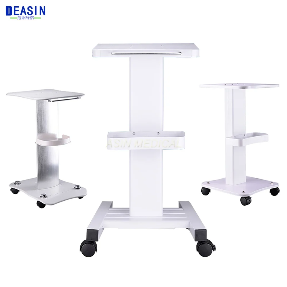 Dental Medical Trolley Mobile Shelf Table Dental Unit Portable Cart with Swivel Brake Wheels and Socket for Dentist Tools