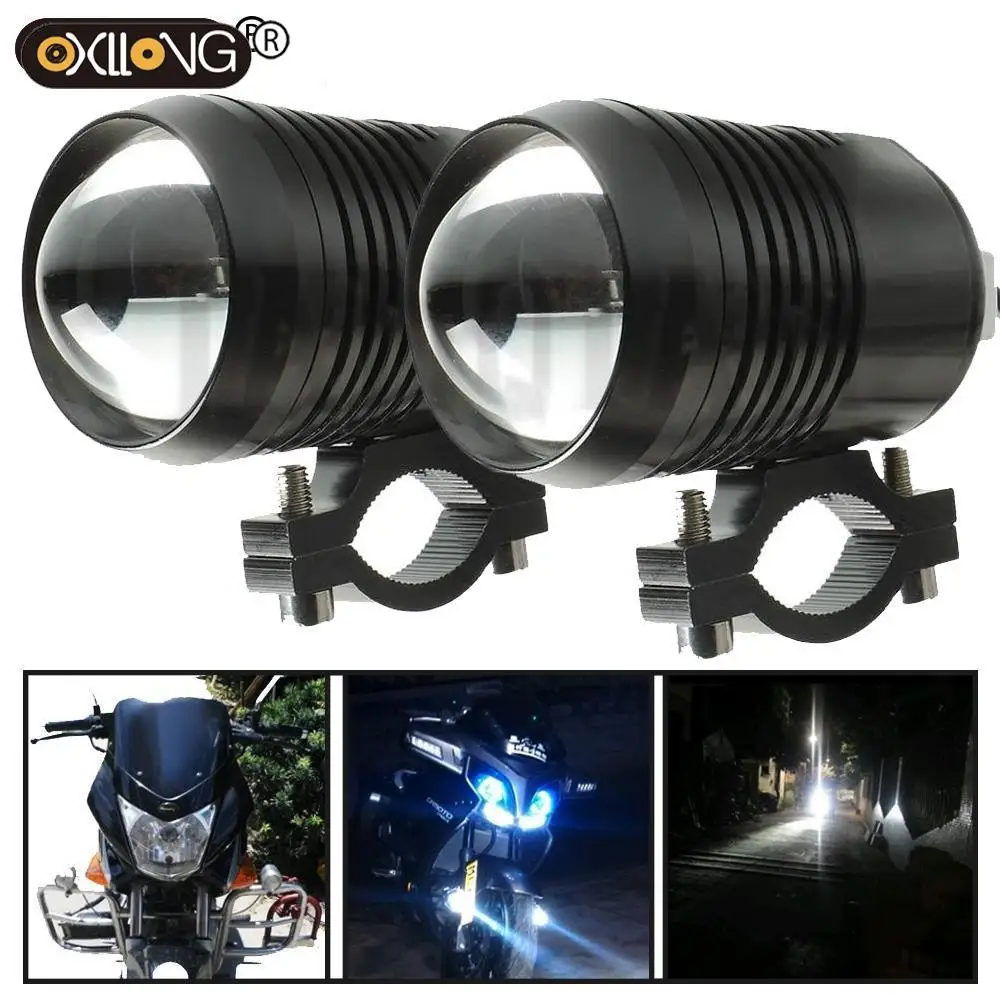 

Motorcycle Headlights Auxiliary Lamp U2 Led Chip Motorbike Spotlights Accessory Moto DRL Fog Spot Head Light 30W 12V 1200LM