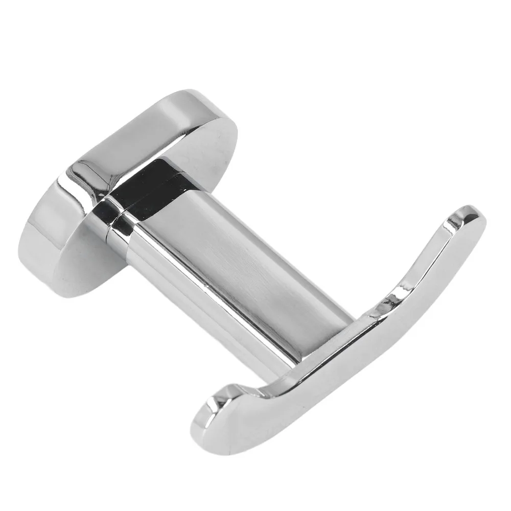

Durable Zinc Alloy Towel Hook Silver Wall Mounted Robe Hook Light Weight Sturdy Coat Hook Bathroom Kitchen Laundry Room