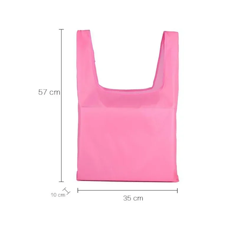 Solid Color Foldable Shopping Bag Eco Reusable Tote Bags Oxford Fabric Casual Large Capacity Shopping Bags Home Storage Bag