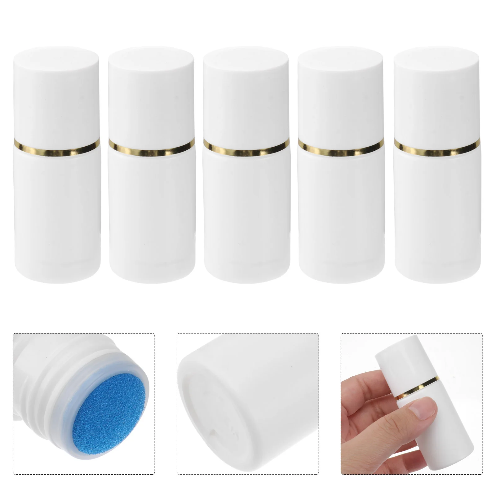 6 Pcs Smudge Bottle Sponge Head Design External Use Daub Bottles Hand Sample Liniment Liquid Storage Plastic Abs Sub